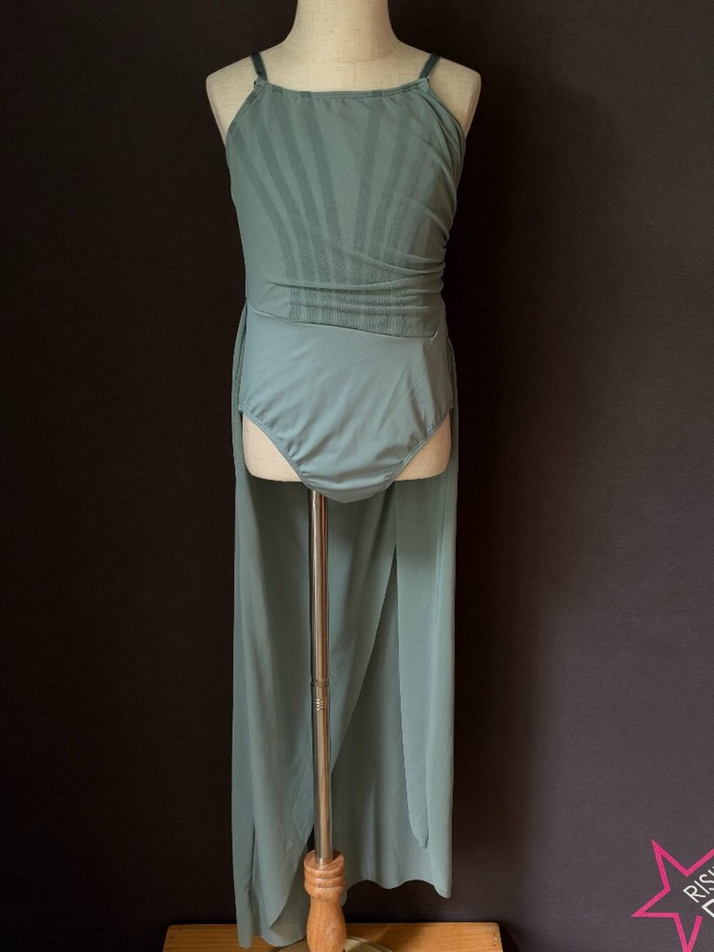 Revolution Obsession Dusty Sage Mesh Asymmetric Skirt Lyrical Dance Costume SA